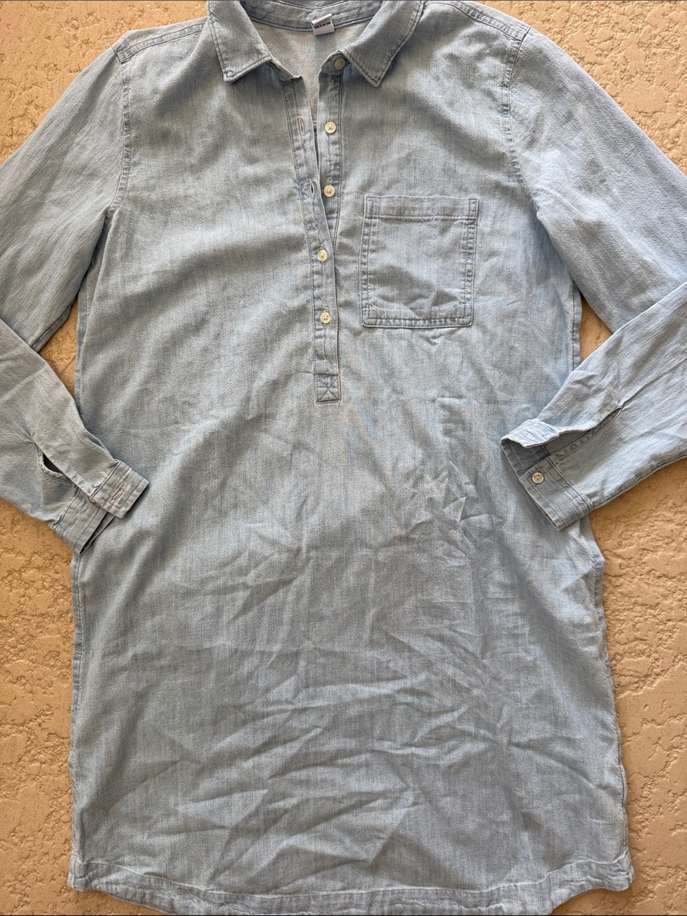 Old Navy Light Wash Chambray Button-Front Shirt Dress